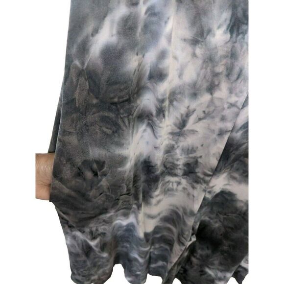 J VALDI Jumpsuit Tie-Dyed Print Flowy Cropped Charcoal Gray Cover Up Medium - Picture 9 of 13